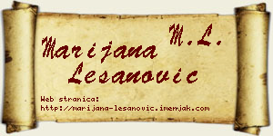 Marijana Lešanović vizit kartica